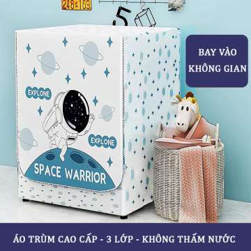 Áo trùm máy giặt cao cấp 3 lớp (bay vào không gian)