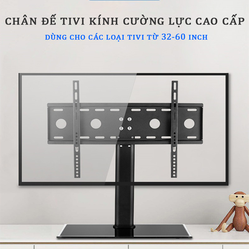 Chân đế tivi đa năng kính cường lực cao cấp